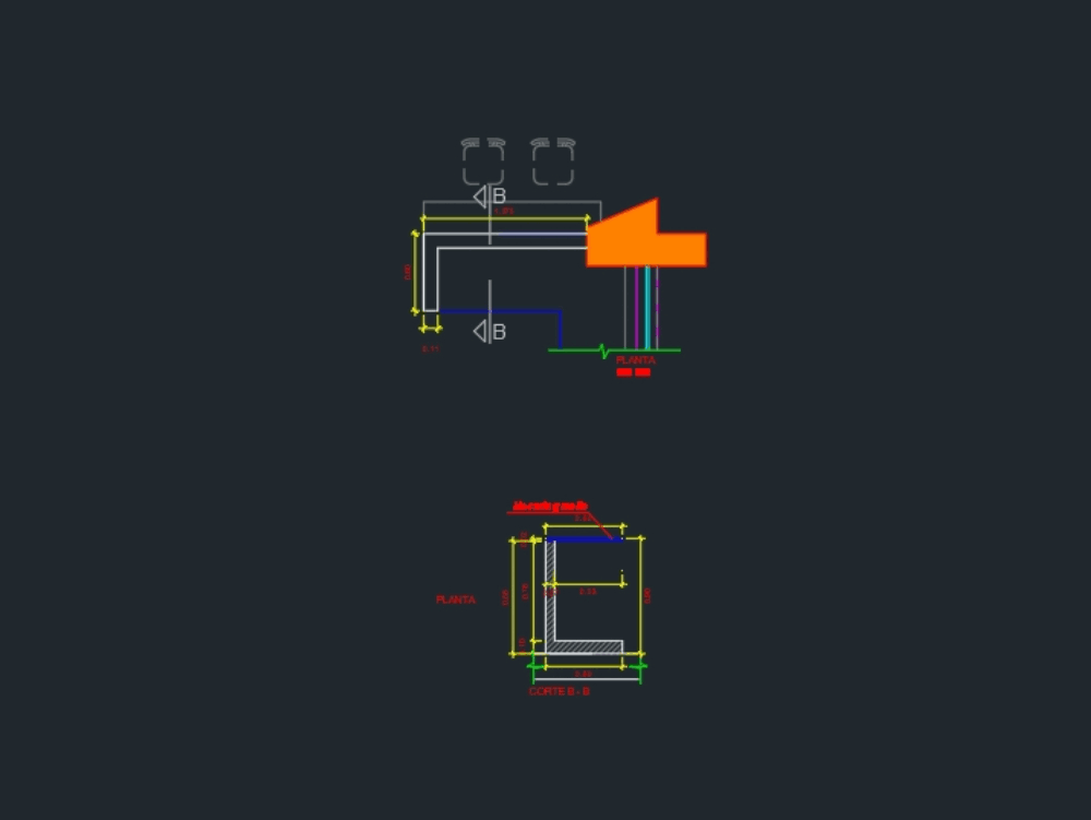 Barra Dwg Bloques Cad En Dibujo De Autocad Free Cad P 8621