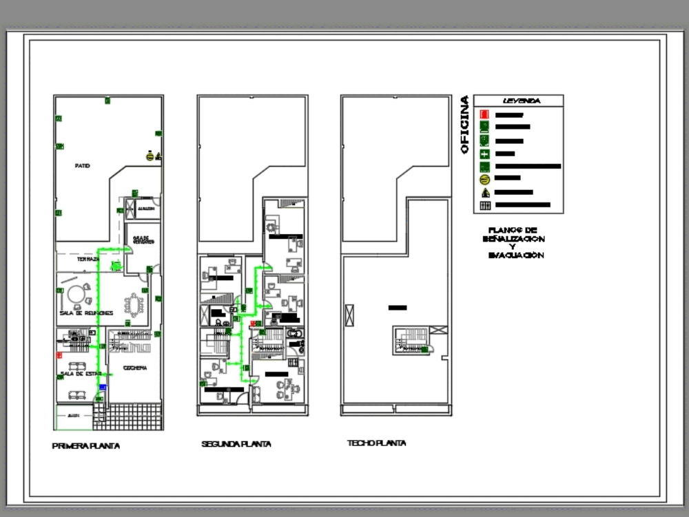 Plano De Señalética Y Evacuación En Autocad Cad 51059 Kb Bibliocad 3849