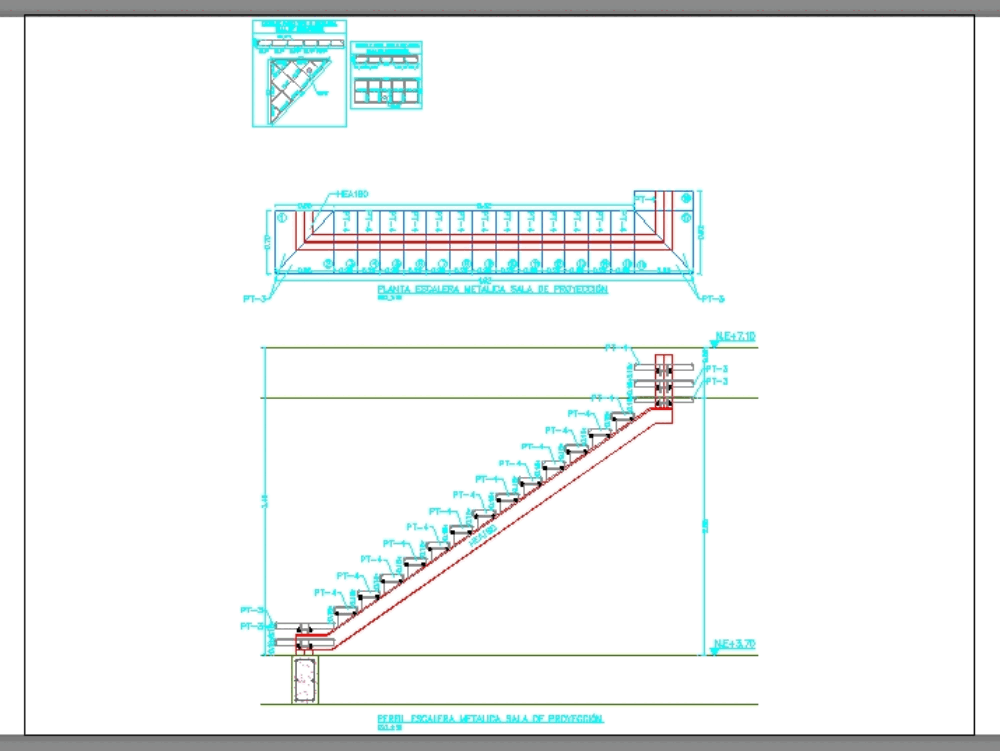 Metal ladder in AutoCAD | CAD download (183.09 KB) | Bibliocad