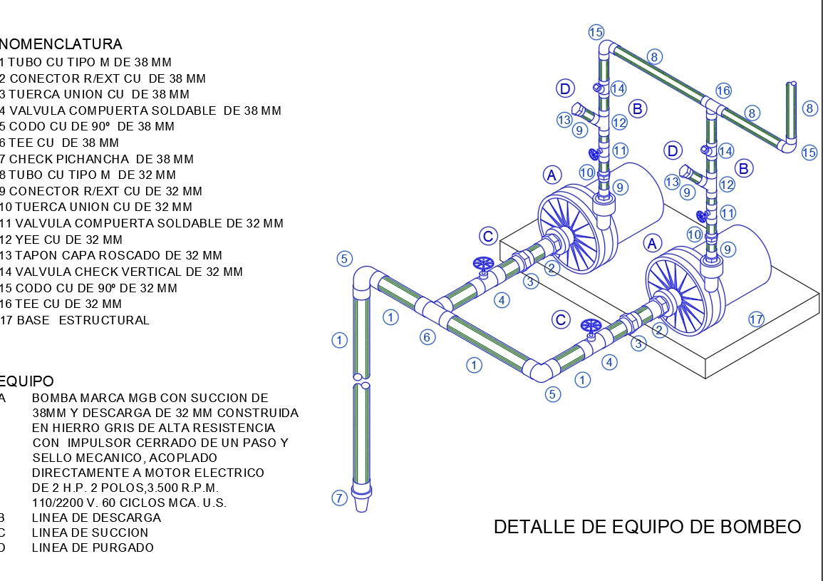 Bombas En AutoCAD | Descargar CAD Gratis (126.42 KB) | Bibliocad