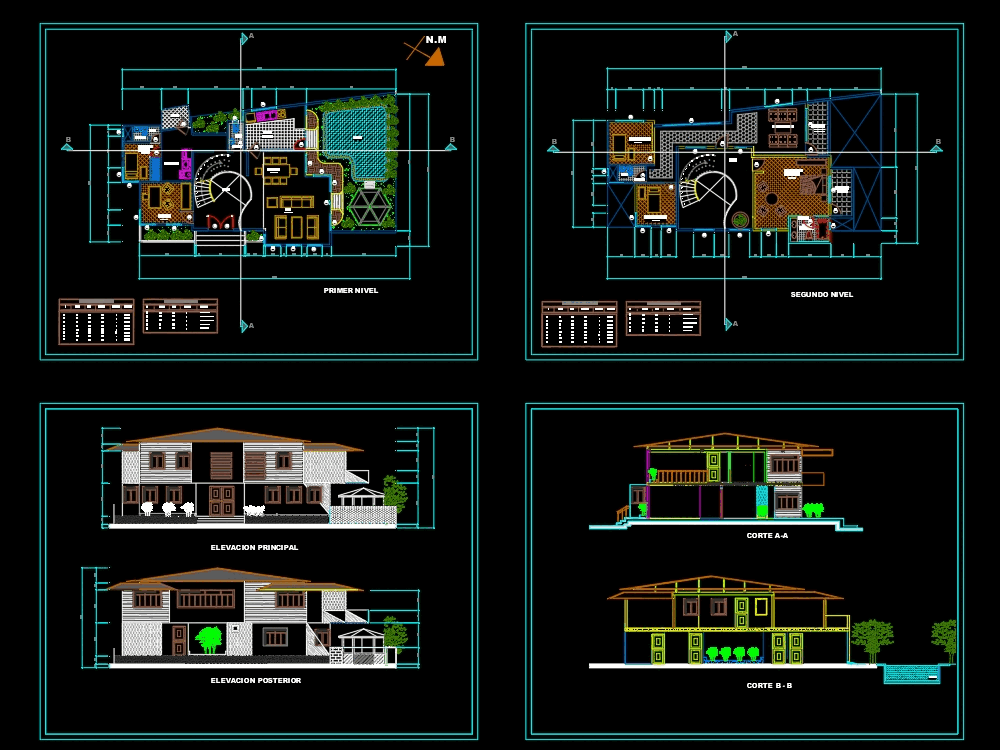 Casa de campo en AutoCAD | Descargar CAD (1.32 MB) | Bibliocad
