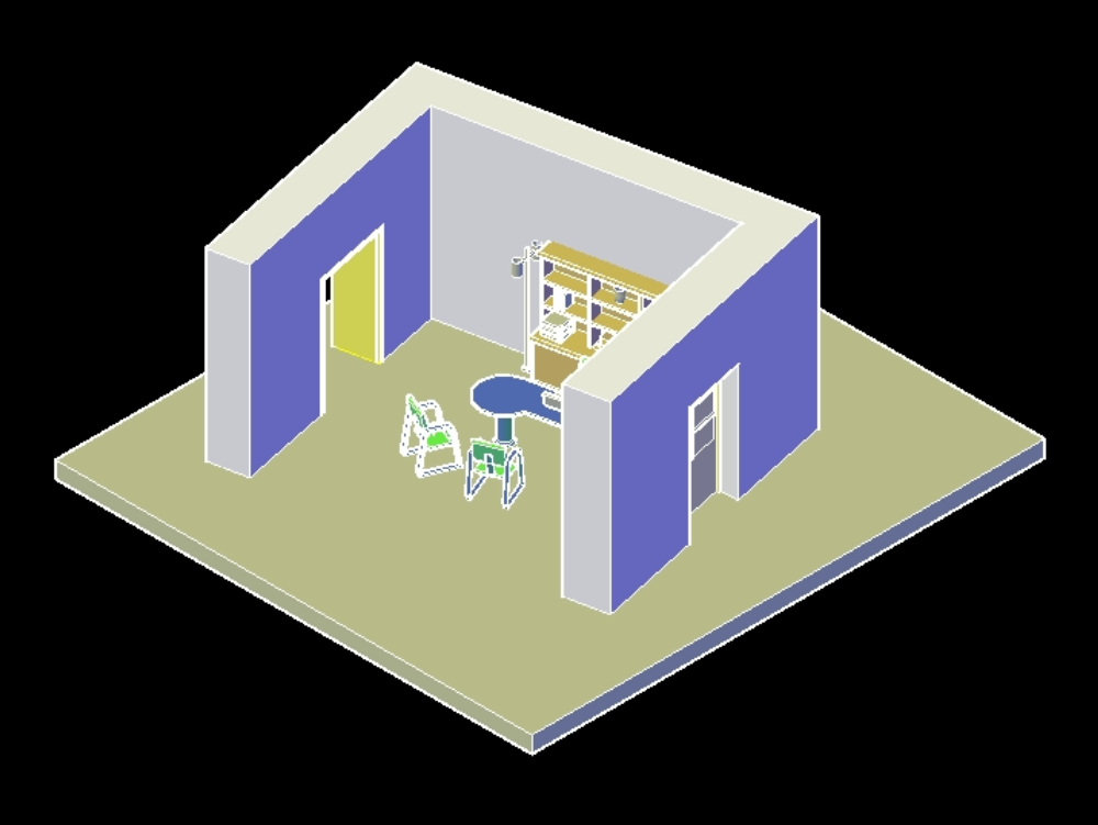 Manager office in 3d.