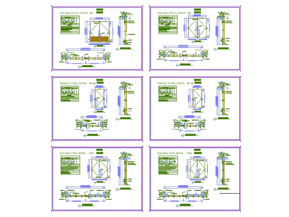  Detail  of the steel door  in AutoCAD CAD  download 444 02 