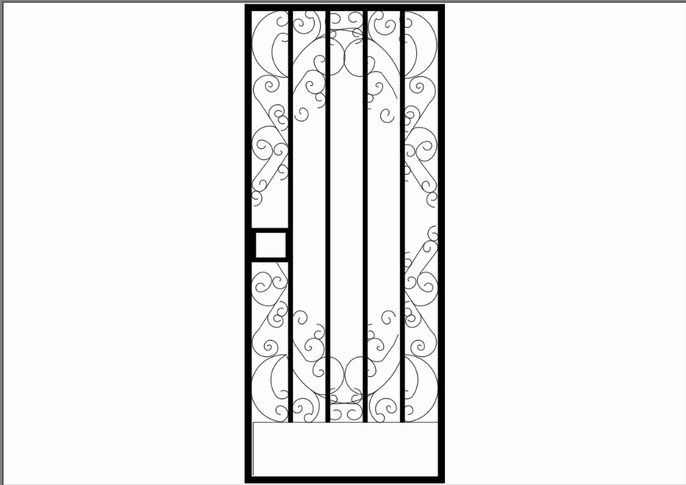 Diseño de puerta de herrería - Dibujo 2D
