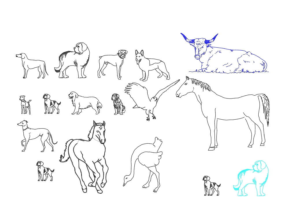 Animals in AutoCAD | Download CAD free (247.62 KB) | Bibliocad