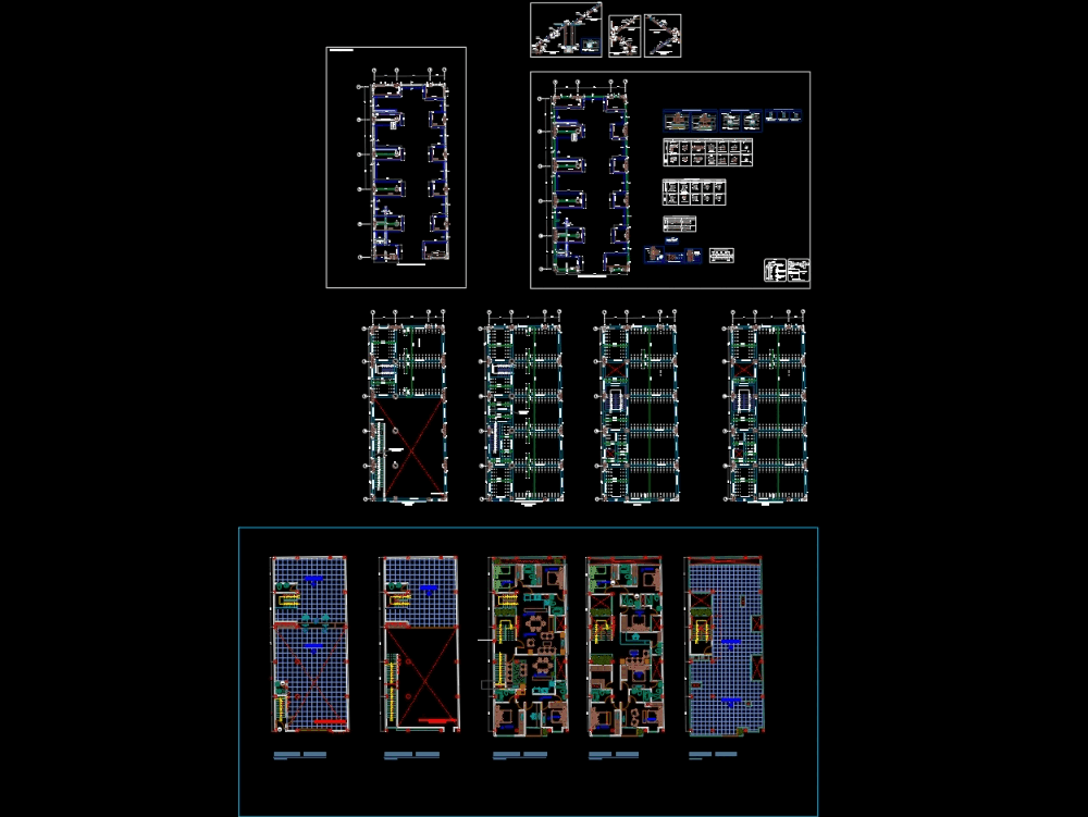 Trade structure plans - departments in AutoCAD | CAD (1.99 MB) | Bibliocad