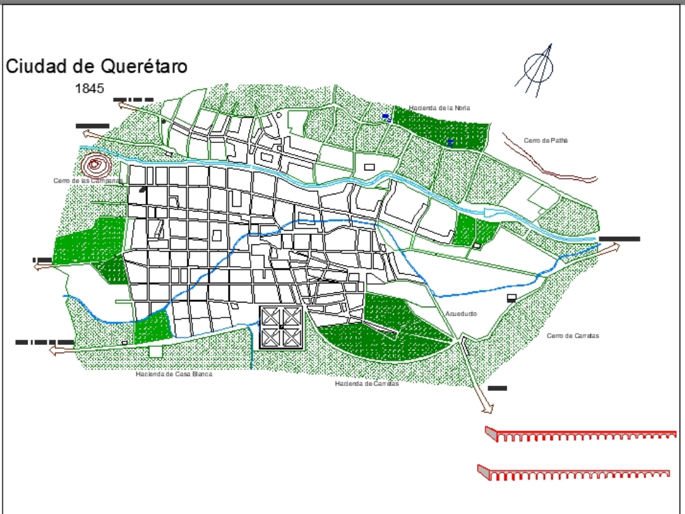 Ville de Querétaro en 1845