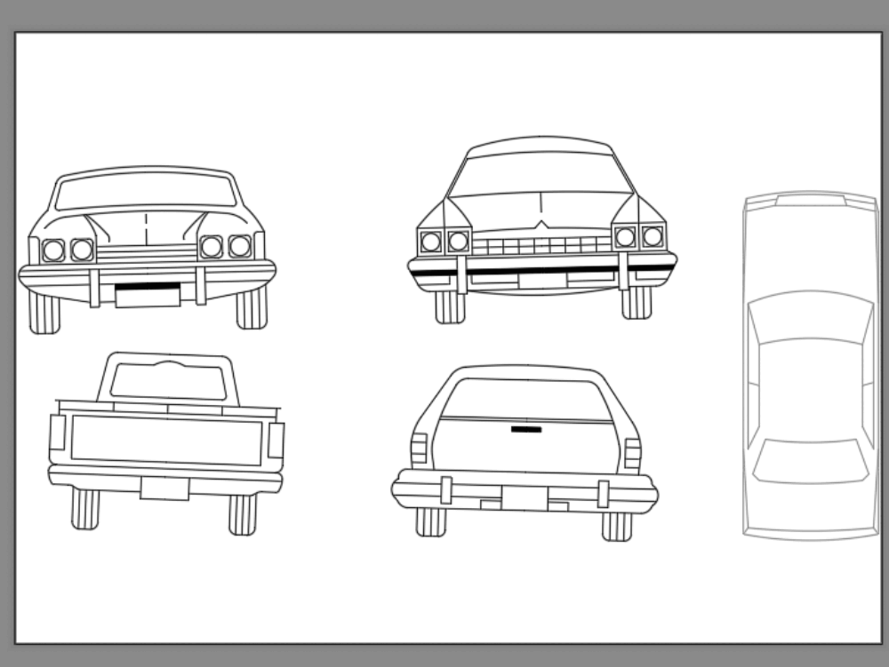 Autos 2d en AutoCAD | Descargar CAD gratis (47.66 KB) | Bibliocad