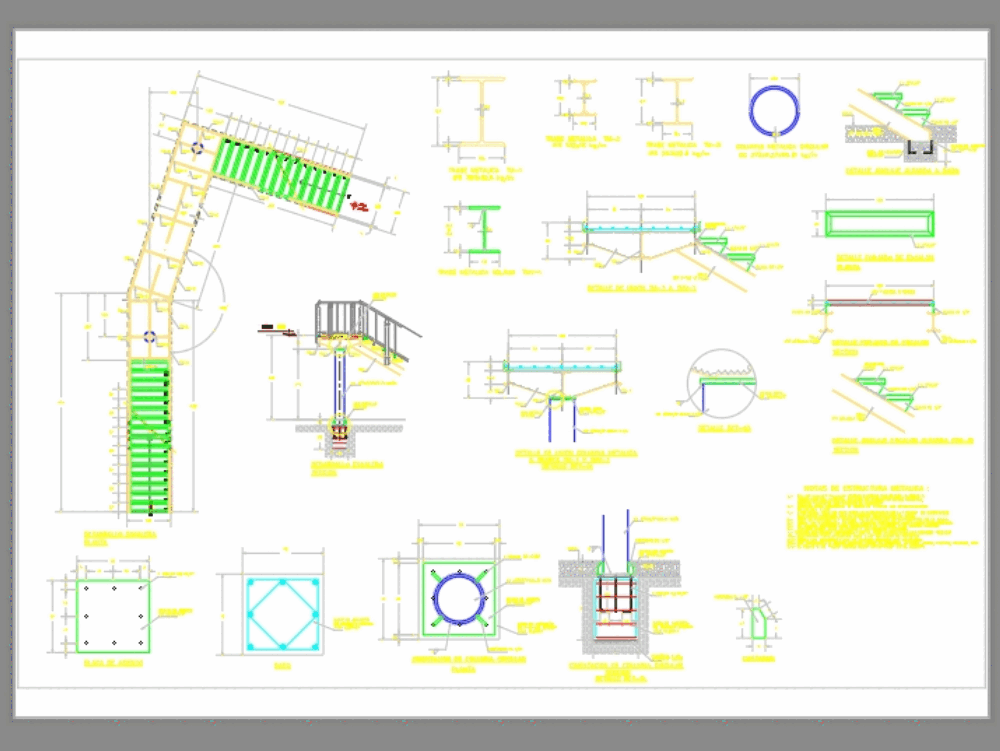 Structuring bridge pedestrian in AutoCAD | CAD (246.83 KB) | Bibliocad