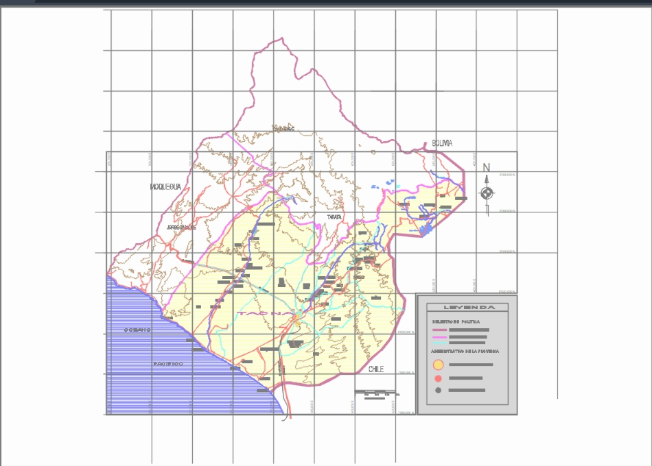 Mapa de localização da cidade de Tacna