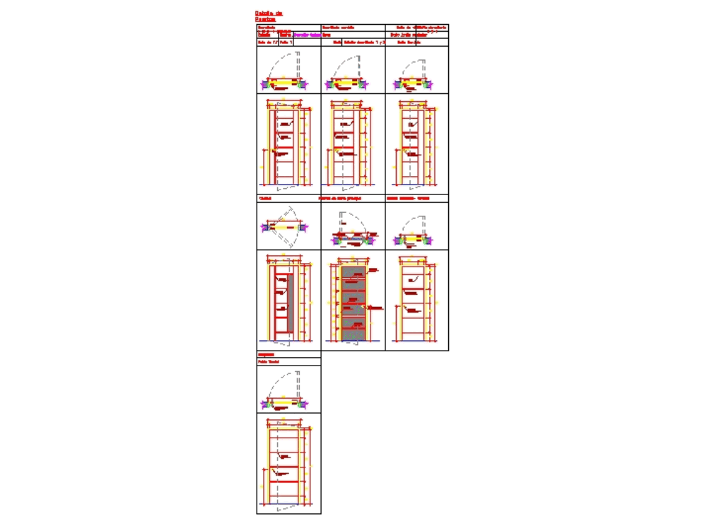 Detalle de puertas en AutoCAD  Descargar CAD gratis (132 