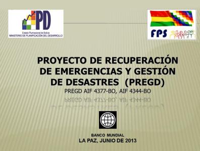 Presentación del Proyecto de Recuperación de Emergencias y Gestión de Desastres