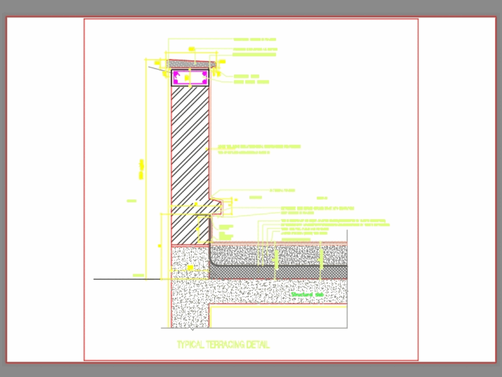 Terrace detail in AutoCAD CAD download (38.43 KB 
