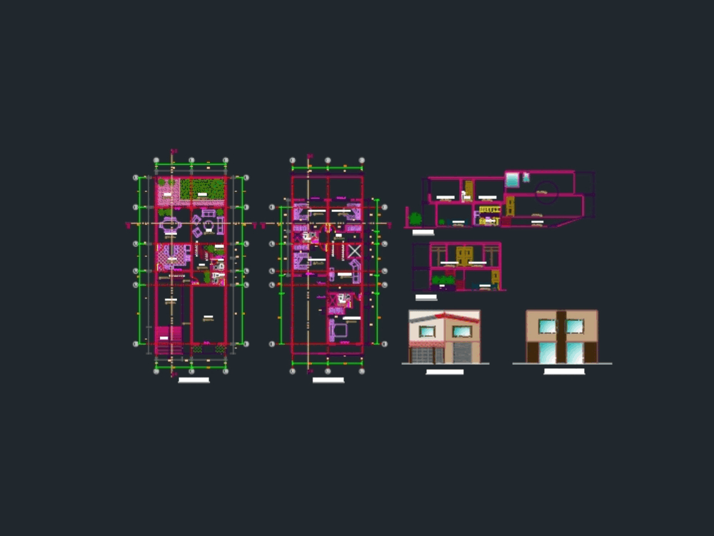 Housing Duplex In Autocad 