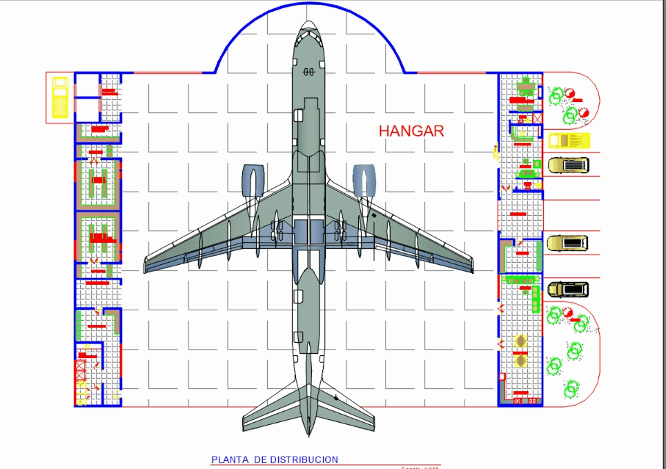 Hangar largeaircraft in AutoCAD CAD download 6 12 MB 