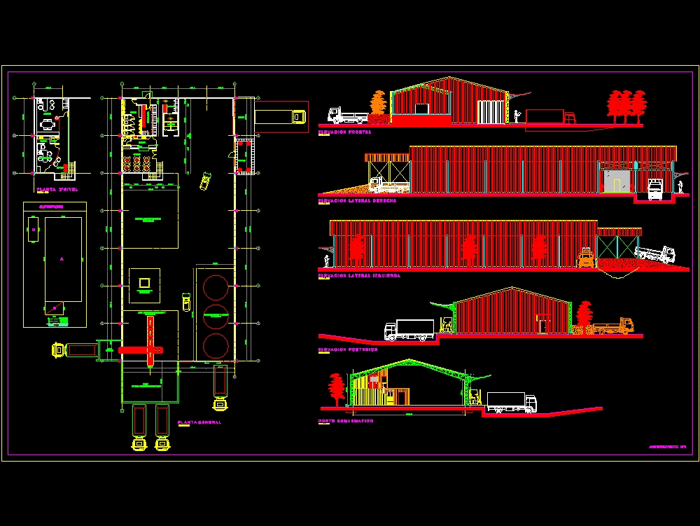 Planta de reciclaje en AutoCAD | Descargar CAD (330.65 KB) | Bibliocad