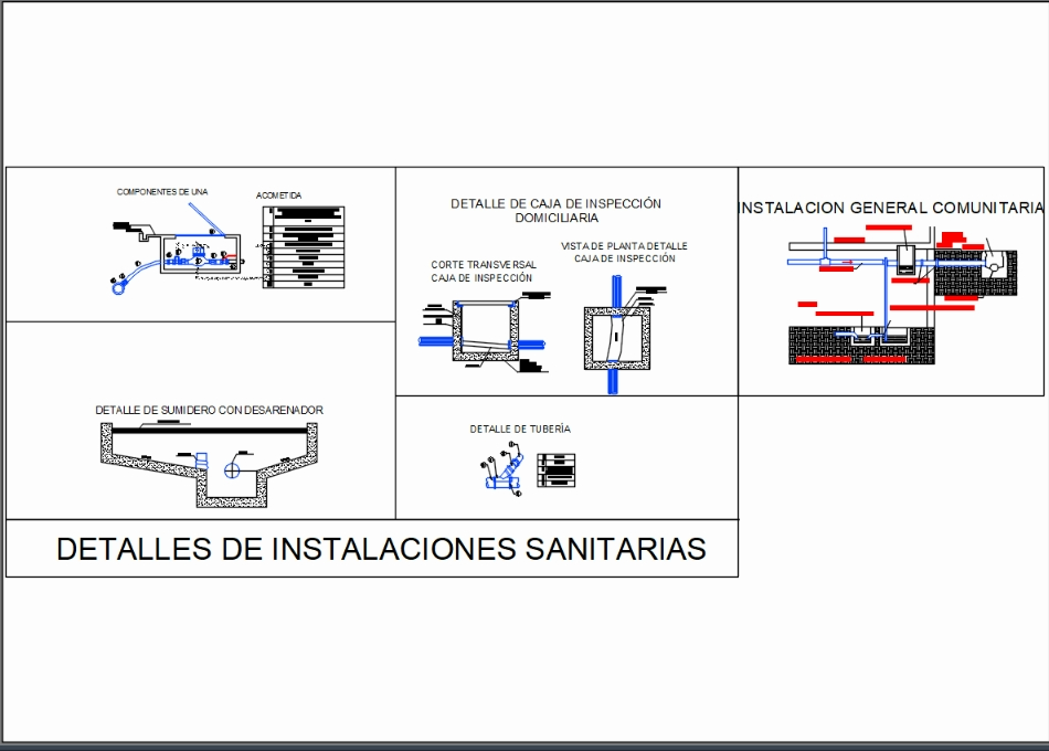 Einzelheiten zu hydraulischen und sanitären Anlagen