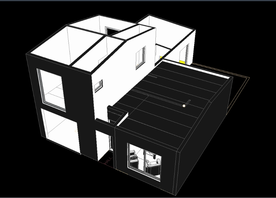 Interiores de casas isoladas em 3D