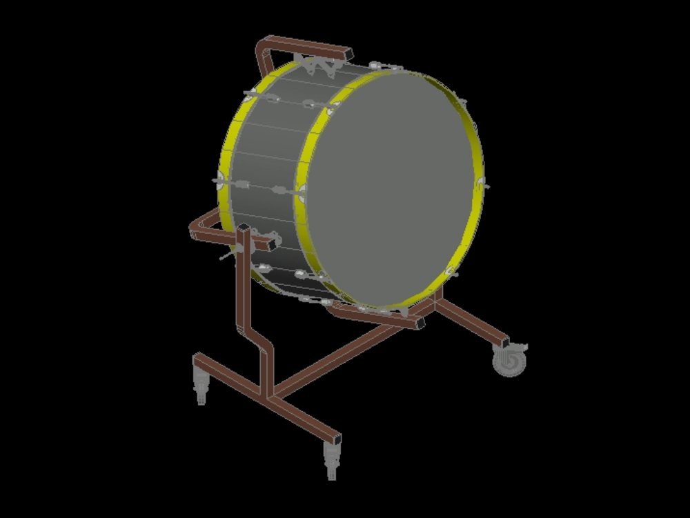 Orchestra bass drum in 3d.