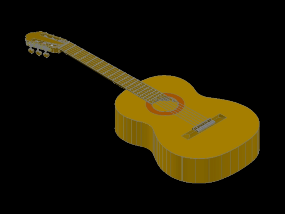 Guitarra espanhola em 3d.