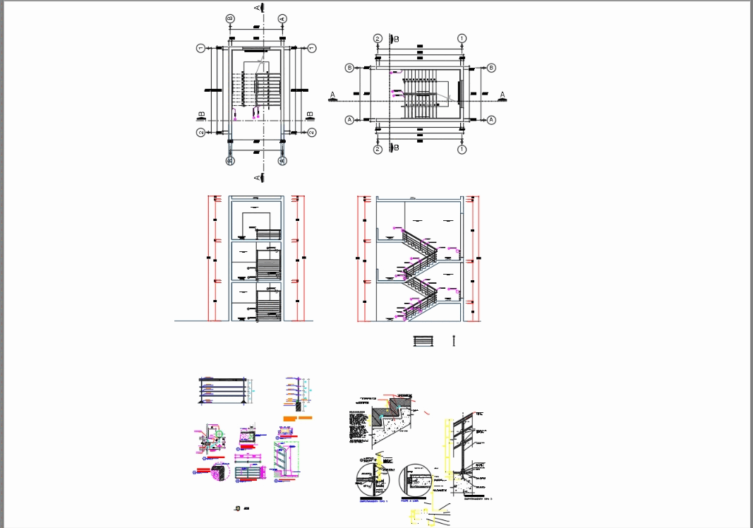 Detalle de caja de escaleras en AutoCAD | CAD (1.24 MB) | Bibliocad