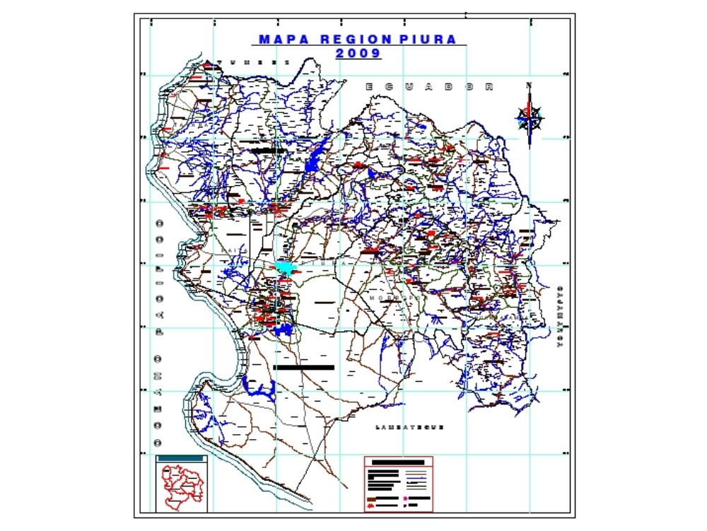 Map of piura - peru.