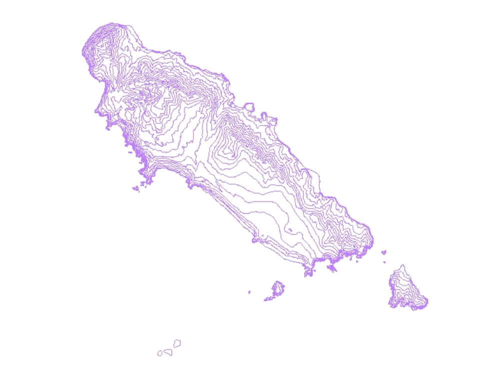 Topografia da Ilha de San Lorenzo - Peru