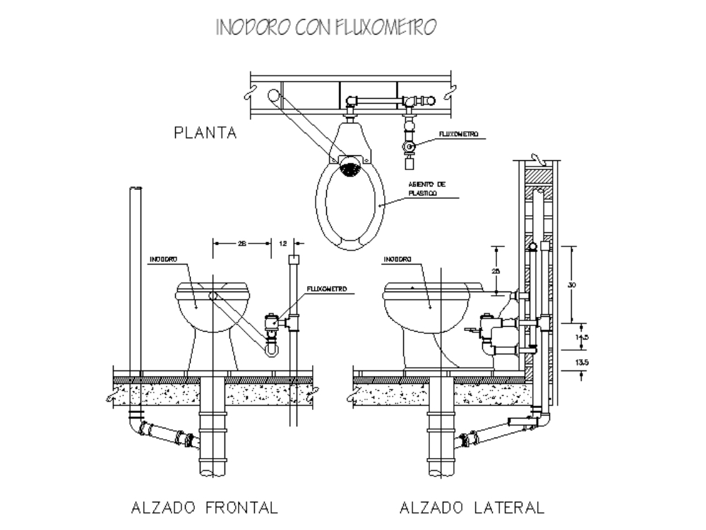toilet with flushometer