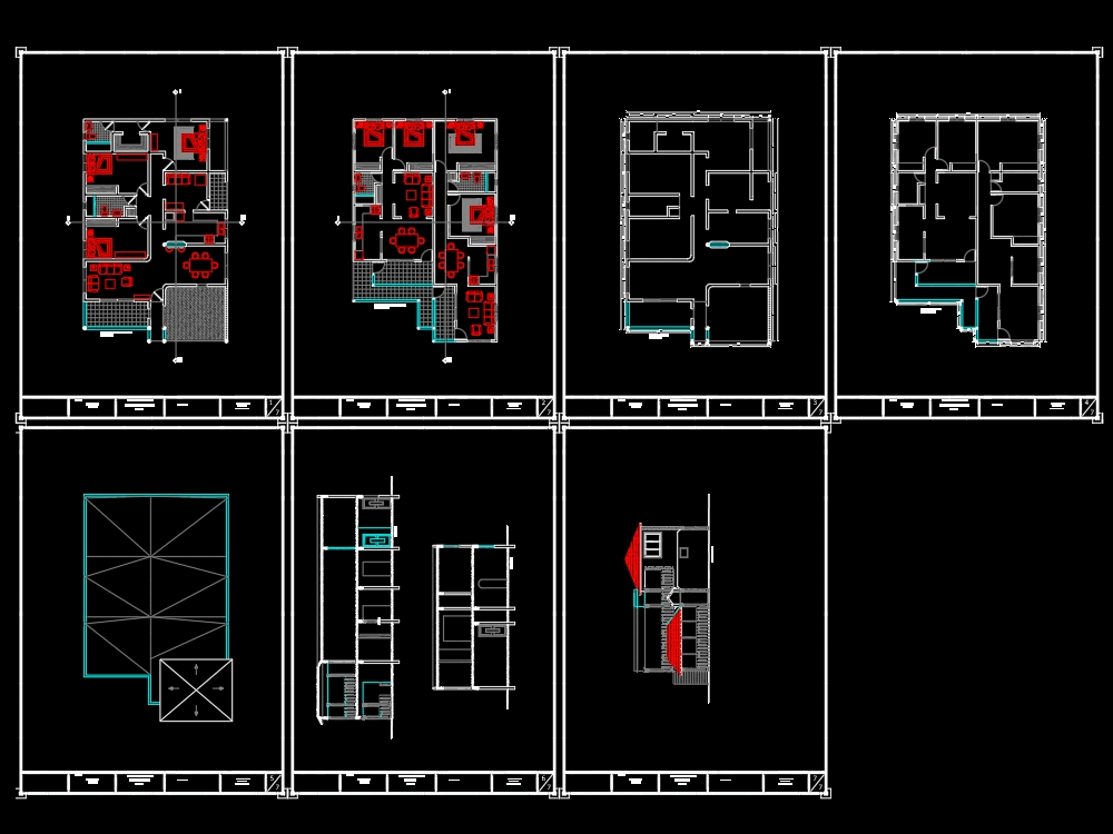 Family home apartments in AutoCAD  Download CAD free (22.22 MB