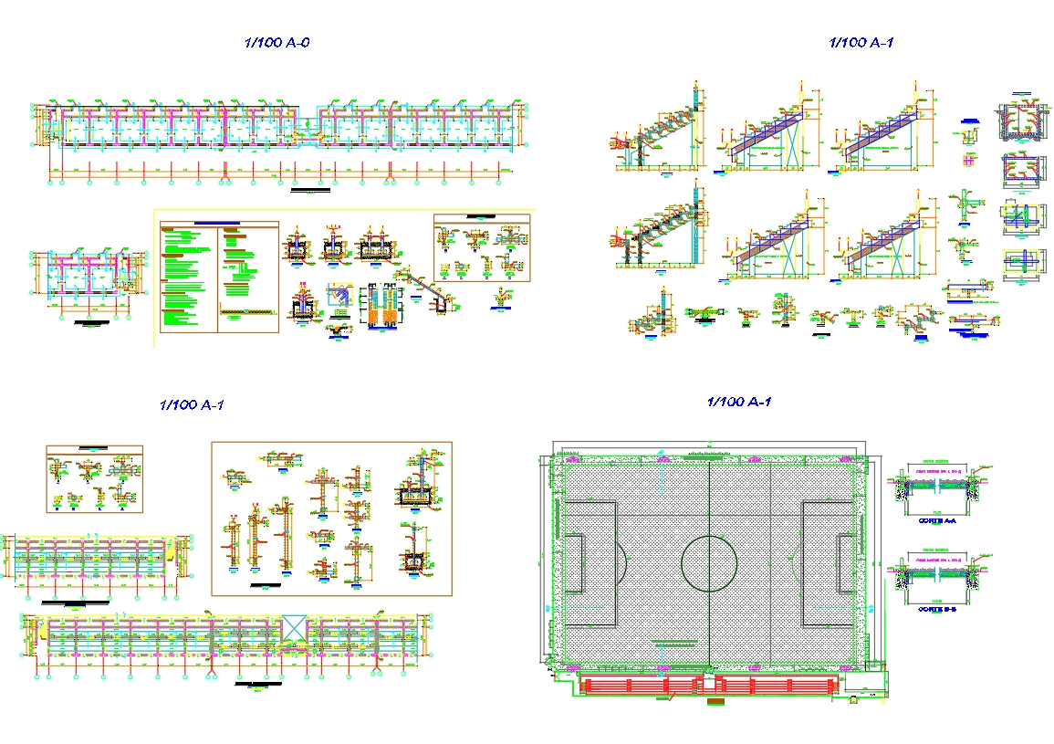 Estrutura arquibancadas de futebol