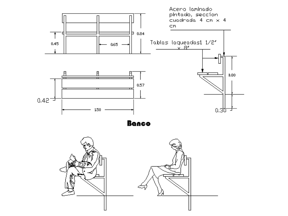 garden frame photo free metal bench with Wooden park (106 in AutoCAD frame CAD