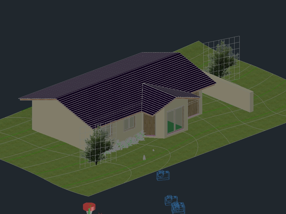 Wohnsitz einer 3D-Ebene