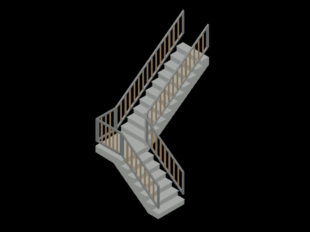 Tipo de escada A 3D