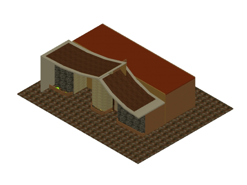 Single-family house in 3d