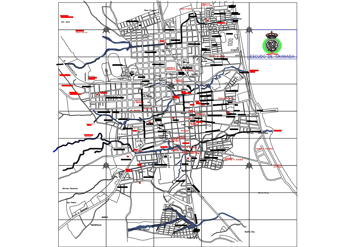 Carte urbaine de Grenade