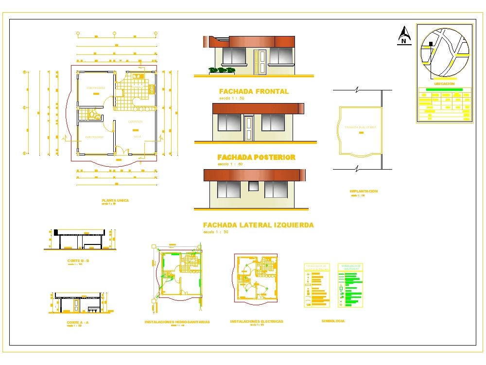 Planos De Vivienda Unifamiliar Detalles Constructivos 1040