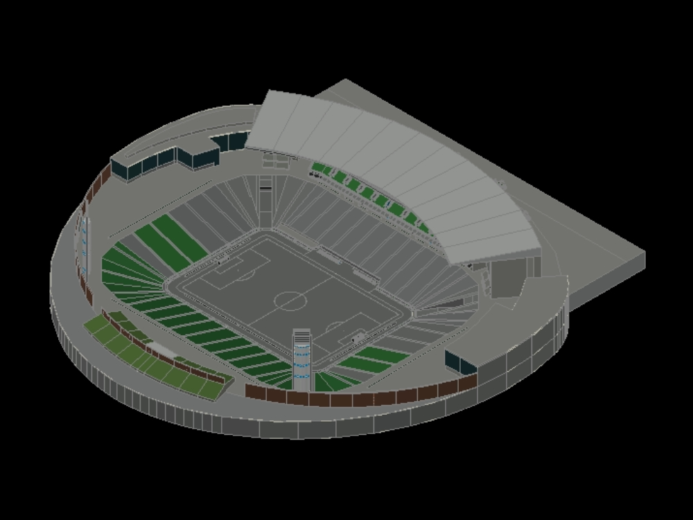 Fußballstadion in 3D