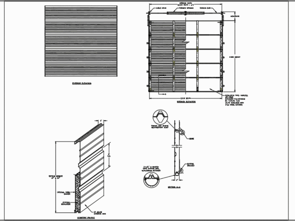 Simple Garage Door Dwg Autocad Drawing for Small Space