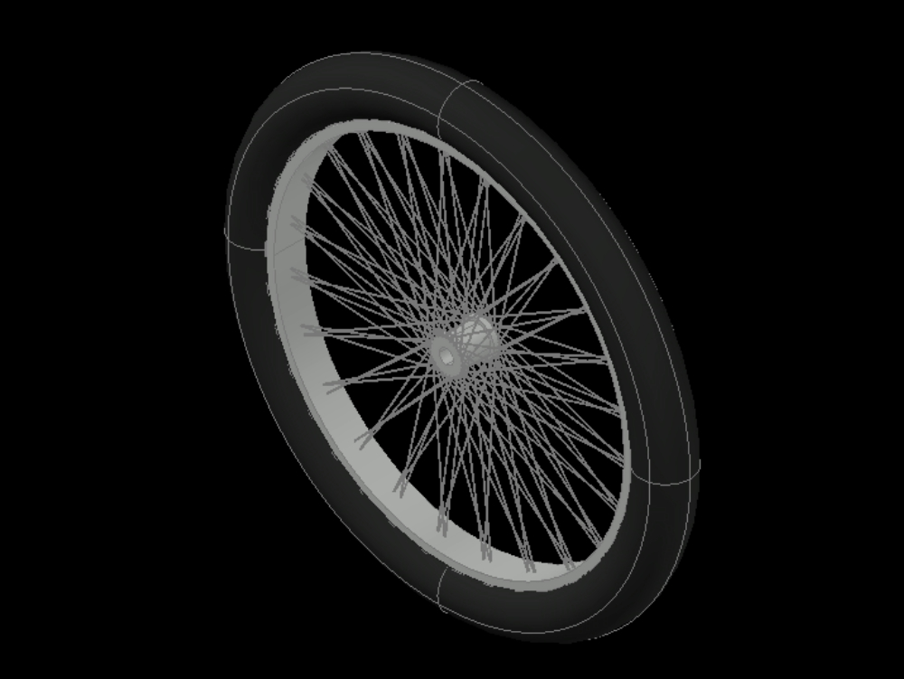 Wheel with rim in 3d.