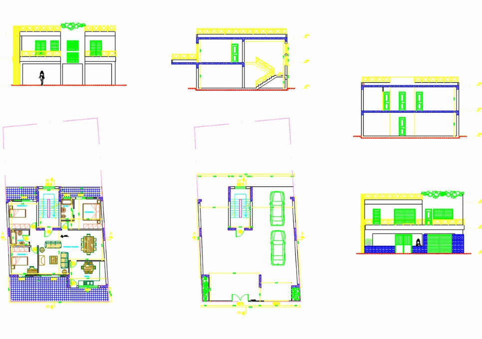 Small house in AutoCAD | Download CAD free (518.05 KB) | Bibliocad