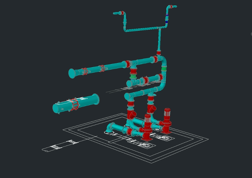 3D AutoCAD Piping Drawings