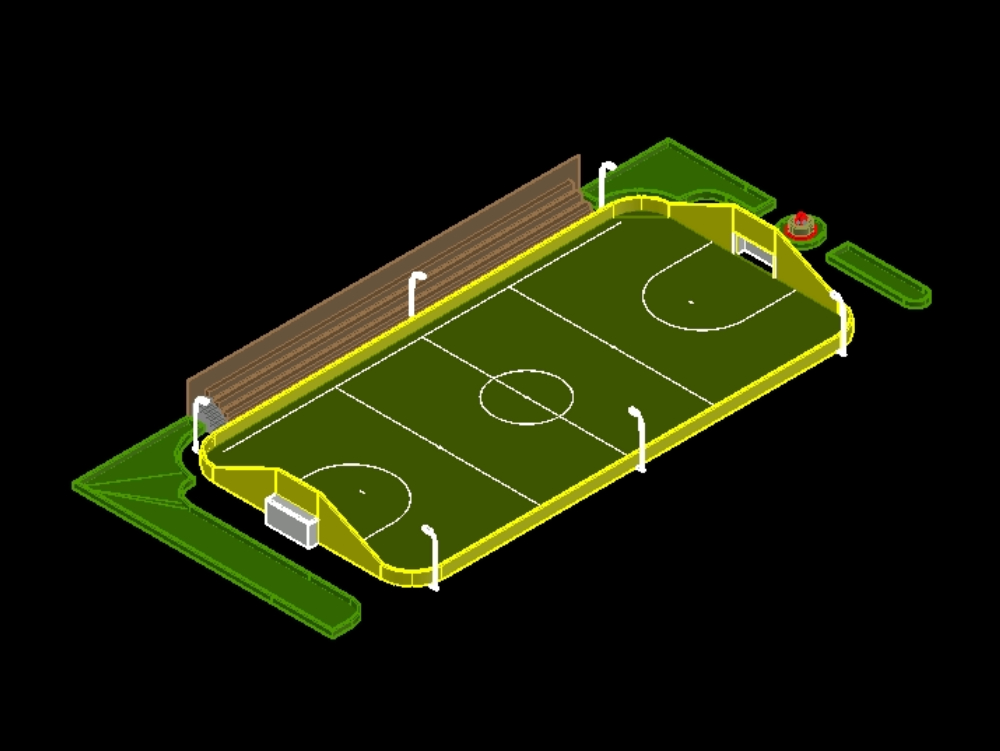 soccer field in 3d