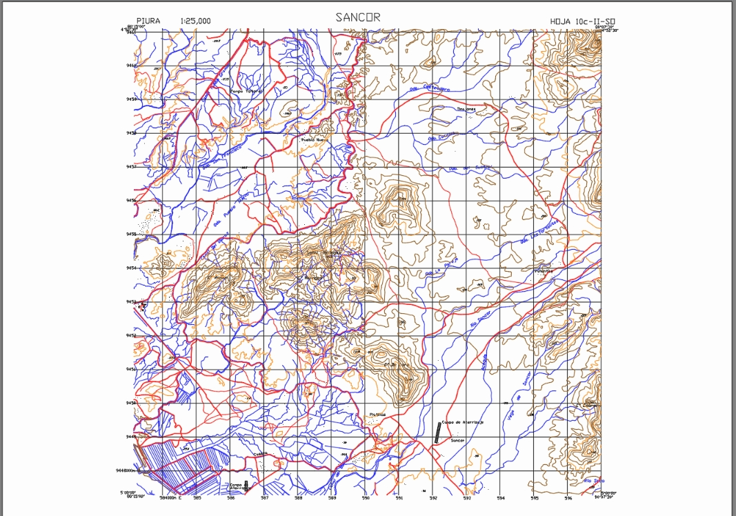 Sancor topographic map