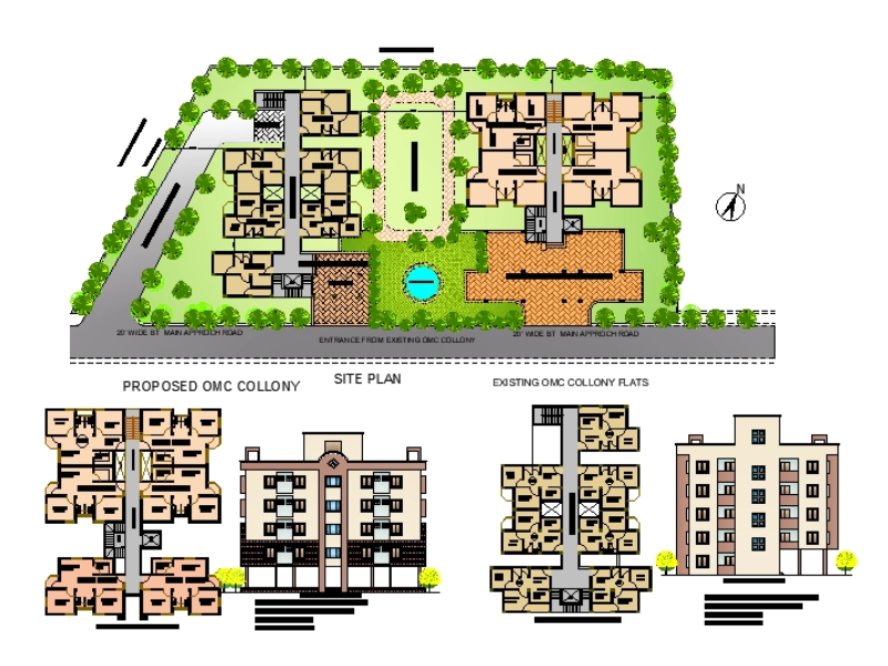 Condominio residencial de cinco niveles 