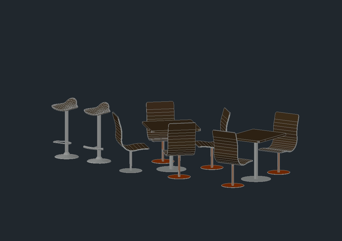 Mobiliario de Restaurante 3D