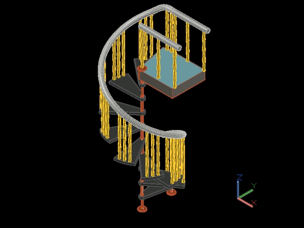escada em espiral 3D