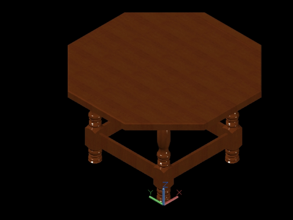 table en bois 3D