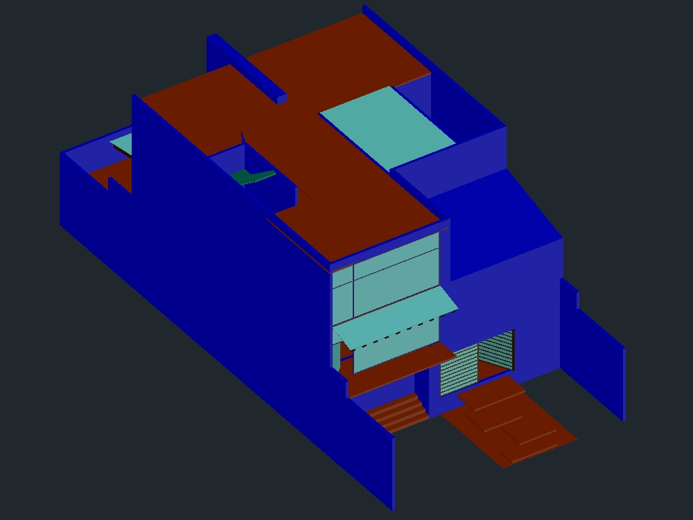 Casa habitación de dos niveles 3D