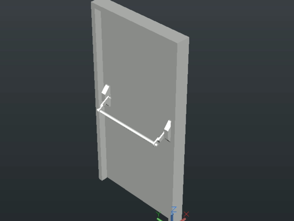 Emergency door with 3d handle
