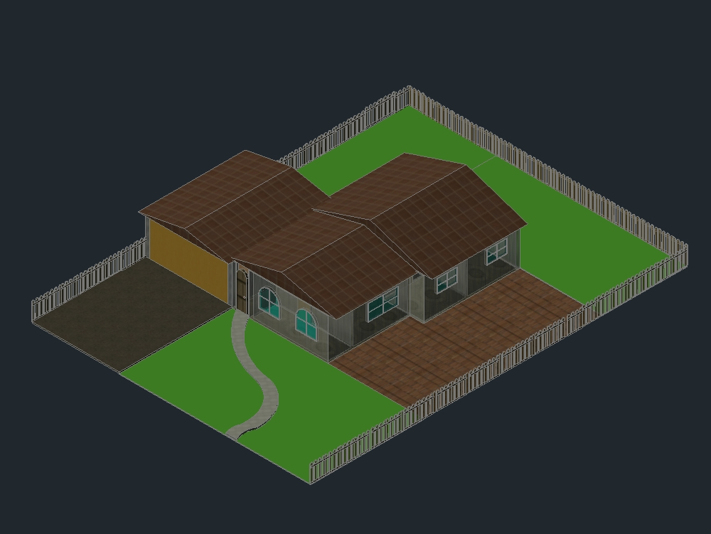 American style house 3d